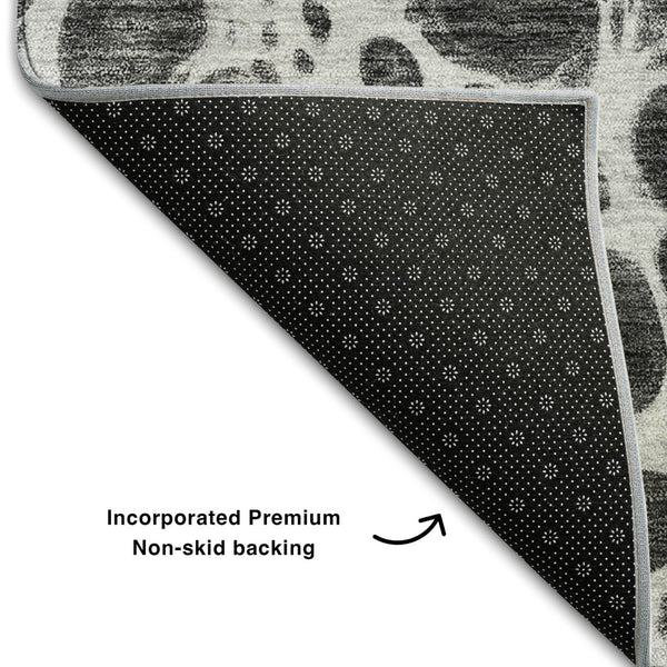 HomeRoots 10' X 14' Gray & Silver Abstract Area Rug - Washable, Stain Resistant, UV Protected for Modern Spaces 657071