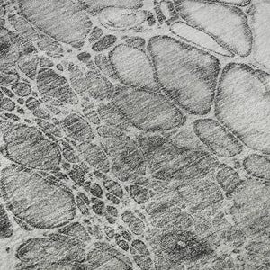 HomeRoots 10' X 14' Gray & Silver Abstract Area Rug - Washable, Stain Resistant, UV Protected for Modern Spaces 657071