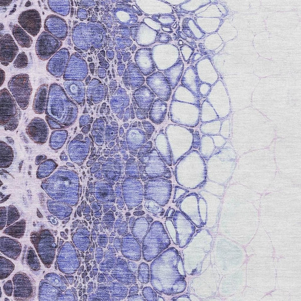 HomeRoots 9' X 12' Purple & Ivory Abstract Area Rug – Washable, UV Protected, Durable Design for Modern Spaces 657088