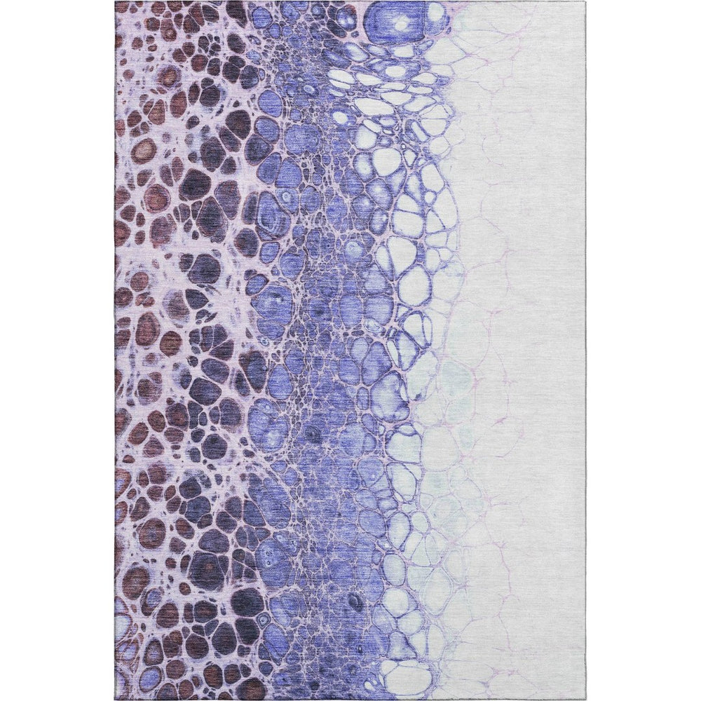 HomeRoots 10' X 14' Purple And Ivory Abstract Area Rug – Washable, UV-Protected, Durable Design for High-Traffic Spaces 657089