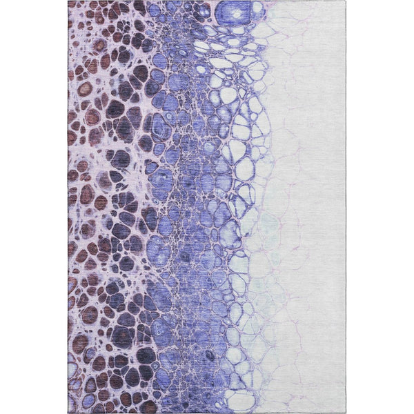 HomeRoots 10' X 14' Purple And Ivory Abstract Area Rug – Washable, UV-Protected, Durable Design for High-Traffic Spaces 657089