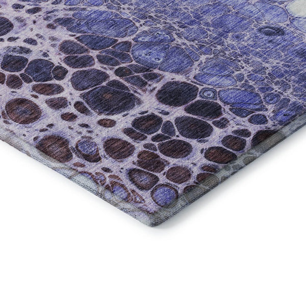 HomeRoots 10' X 14' Purple And Ivory Abstract Area Rug – Washable, UV-Protected, Durable Design for High-Traffic Spaces 657089