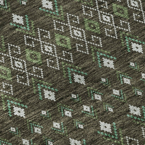 HomeRoots 5' X 8' Stylish Brown & Taupe Tribal Area Rug with UV Protection, Stain Resistance & Easy Care 657097