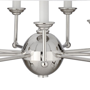 Wildwood Jermyn Large Chandelier With Off-White Silkette Shade, 9-Light Polished Nickel, Bold Architectural Glow 65710