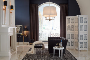 Wildwood Jermyn Large Chandelier With Off-White Silkette Shade, 9-Light Polished Nickel, Bold Architectural Glow 65710