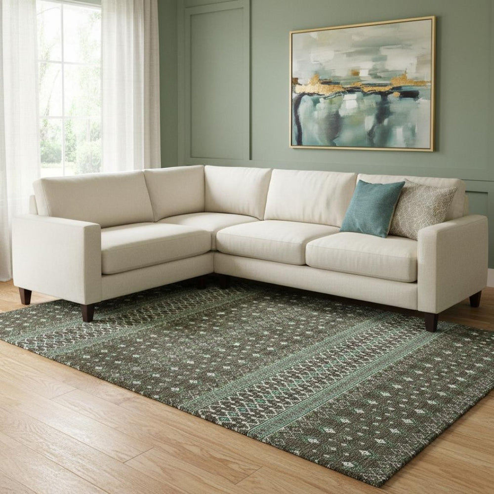 HomeRoots 9' Tribal Washable Area Rug in Brown & Taupe - Durable, UV-Protected, Perfect for Busy Homes! 657100