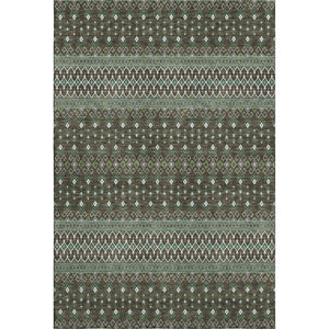 HomeRoots 9' Tribal Washable Area Rug in Brown & Taupe - Durable, UV-Protected, Perfect for Busy Homes! 657100