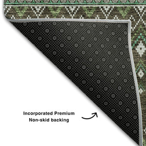 HomeRoots 10' X 14' Brown And Taupe Tribal Area Rug - Washable, UV Protected, Perfect for Busy Homes & Pets 657101