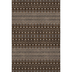 HomeRoots 8' X 10' Chocolate and Ivory Tribal Washable Area Rug - Durable, UV Protected, and Stylish Design! 657105