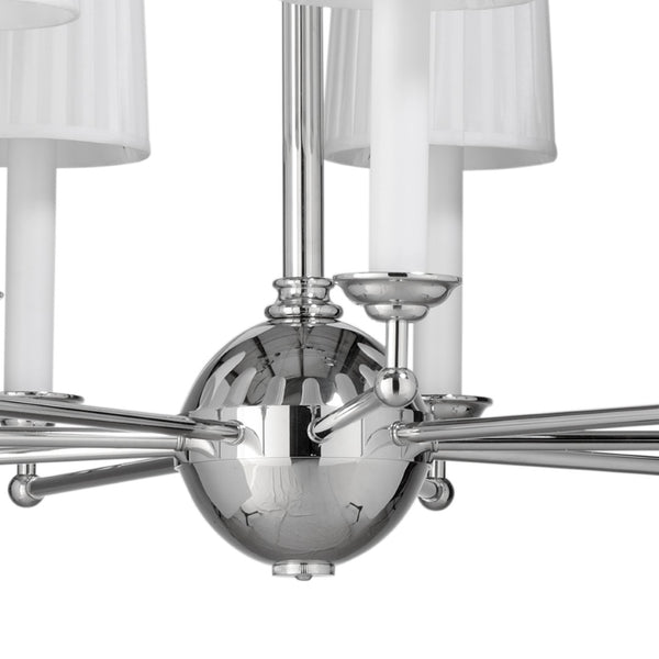 Wildwood Jermyn Double-Tier Chandelier With 15 Lights, Polished Nickel & Silkette Shades For Grand Entryways 41h x 36w x 36d 65711