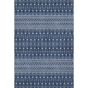 HomeRoots 8' X 10' Navy Blue Tribal Area Rug – Stylish, Washable, UV-Protected & Perfect for High-Traffic Spaces! 657123