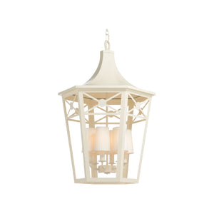 Wildwood Church Court Lantern Grand 36" White Lattice Six-Light Pendant For Tall Foyers, Stairwells, Lobbies 65713