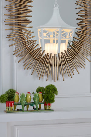 Wildwood Church Court Lantern Grand 36" White Lattice Six-Light Pendant For Tall Foyers, Stairwells, Lobbies 65713