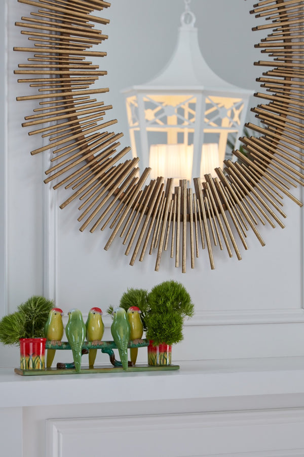 Wildwood Church Court Lantern Grand 36" White Lattice Six-Light Pendant For Tall Foyers, Stairwells, Lobbies 65713