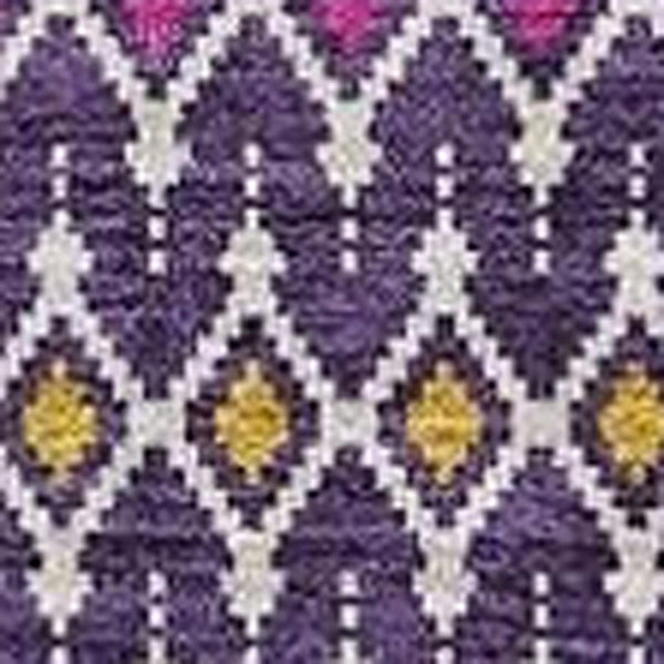 HomeRoots 9' X 12' Purple and Yellow Tribal Area Rug - Washable, UV Protected, Stain Resistant for High Traffic Spaces 657136