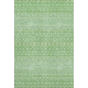HomeRoots 10' Artichoke Green Gold Ivory Tribal Area Rug - Washable, UV Protected, Durable Design for Homes 657149