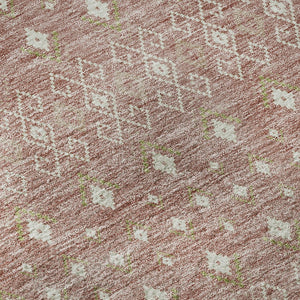 HomeRoots 5' Blush and Ivory Tribal Area Rug - Stylish, Washable, UV-Protected, Perfect for Homes with Kids & Pets 657157