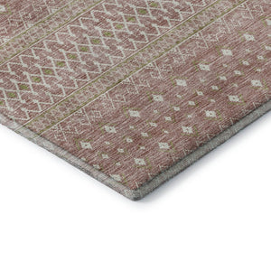 HomeRoots 8' Blush and Ivory Tribal Round Rug – Durable, Washable, UV-Protected for Modern Homes & Families 657158
