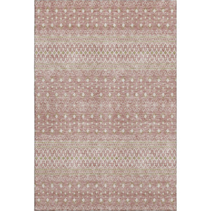 HomeRoots 9' X 12' Blush & Ivory Tribal Area Rug - Durable, UV-Protected, Soft & Stain-Resistant for Homes 657160