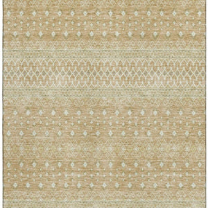 HomeRoots 5' X 8' Copper & Ivory Tribal Area Rug - Washable, UV-Protected, Perfect for Indoor & Outdoor Use! 657163