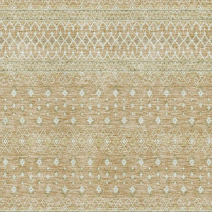 HomeRoots 9' X 12' Copper Tribal Area Rug - Washable, UV-Protected, Durable for Homes with Kids & Pets 657166