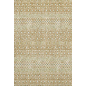 HomeRoots 9' X 12' Copper Tribal Area Rug - Washable, UV-Protected, Durable for Homes with Kids & Pets 657166