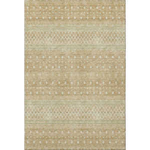 HomeRoots 9' X 12' Copper Tribal Area Rug - Washable, UV-Protected, Durable for Homes with Kids & Pets 657166