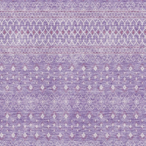 HomeRoots 9' X 12' Stylish Lavender & Ivory Tribal Washable Area Rug with UV Protection for Active Homes 657178
