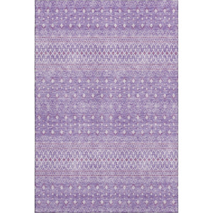 HomeRoots 9' X 12' Stylish Lavender & Ivory Tribal Washable Area Rug with UV Protection for Active Homes 657178