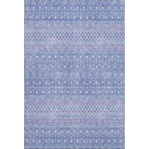 HomeRoots 5' X 8' Sky Blue & Ivory Tribal Area Rug – Stain-Resistant, UV-Protected, Soft & Durable Design! 657181