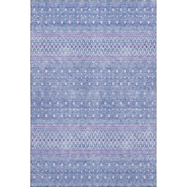 HomeRoots 8' X 10' Sky Blue Tribal Area Rug - Washable, UV-Protected, Stylish & Durable for Busy Homes 657183