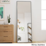 Christopher Knight Home® - Noble House - Pinefield Modern Rectangular Standing Mirror - Stainless Finish