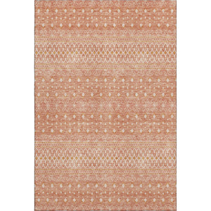 HomeRoots 9' X 12' Salmon & Ivory Tribal Area Rug - Durable, Washable, UV-Protected for Stylish Homes & Pets 657190