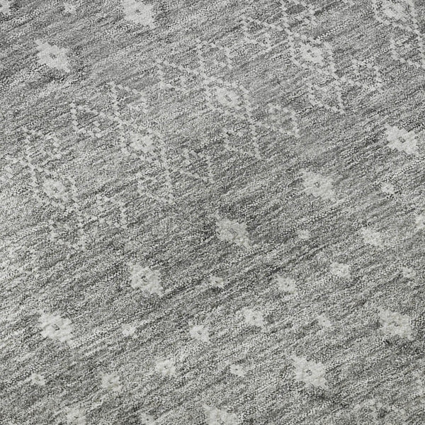 HomeRoots 10' X 14' Silver and Gray Tribal Area Rug - Washable, UV Protected, Durable for High-Traffic Spaces 657197