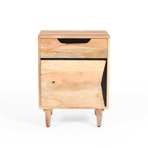 English Elm Christopher Knight Home® - Natural Solid Mango Wood Nightstand with 1 Drawer, Minimal Cutout Handles, Handcrafted Modern Finish N758P194740X