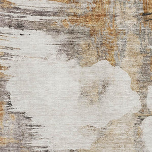 HomeRoots 8' X 10' Abstract Beige Gray Ivory Washable Area Rug - Durable, UV-Protected, Modern Design for Homes 657207