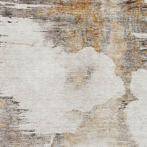 HomeRoots 10' X 14' Washable Area Rug in Beige, Gray & Ivory - Modern Abstract Design with UV Protection! 657209