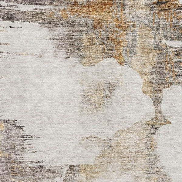 HomeRoots 10' X 14' Washable Area Rug in Beige, Gray & Ivory - Modern Abstract Design with UV Protection! 657209