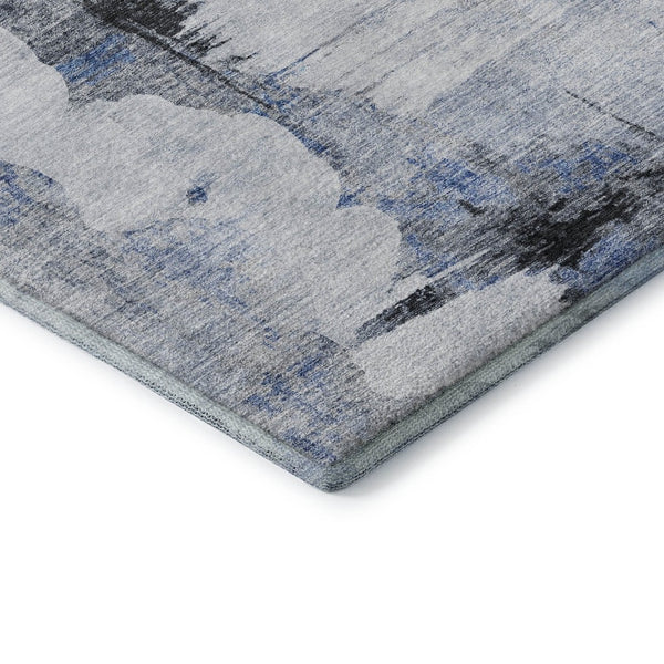 HomeRoots 10' X 14' Washable Blue Gray & Ivory Abstract Area Rug – UV Protected, Durable, Stylish for Any Room 657215