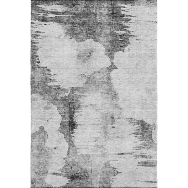 HomeRoots 10' X 14' Gray & Silver Abstract Area Rug – Durable, Washable, UV-Protected Design for Modern Homes 657221