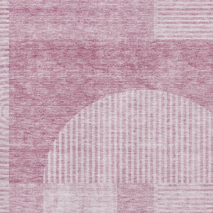 HomeRoots 5' X 8' Blush and Ivory Geometric Area Rug - Washable, UV Protected, Perfect for Modern Spaces 657241