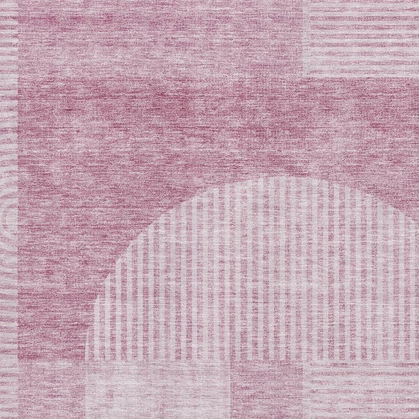 HomeRoots 5' X 8' Blush and Ivory Geometric Area Rug - Washable, UV Protected, Perfect for Modern Spaces 657241