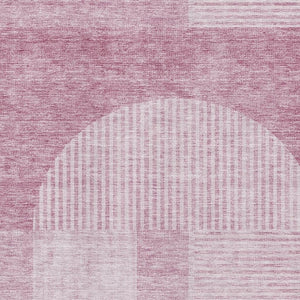 HomeRoots 8' X 10' Blush and Ivory Geometric Area Rug – Stylish, Washable, UV-Protected for Modern Homes 657243
