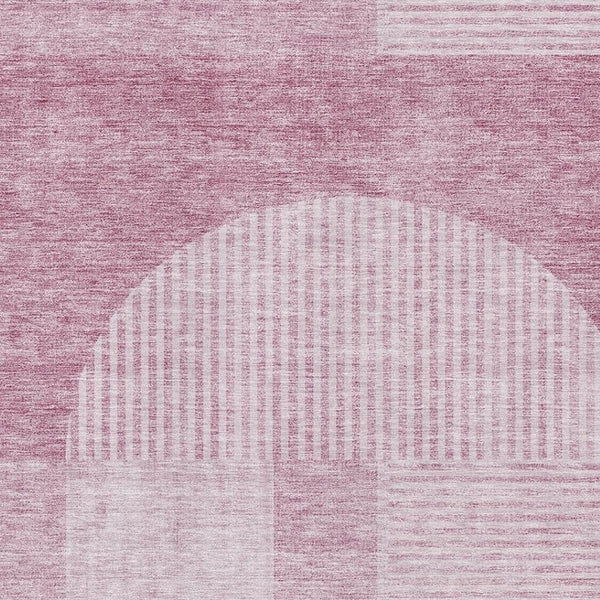 HomeRoots 8' X 10' Blush and Ivory Geometric Area Rug – Stylish, Washable, UV-Protected for Modern Homes 657243