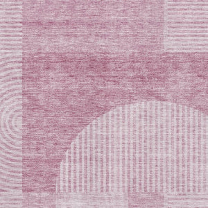 HomeRoots 9' X 12' Blush and Ivory Geometric Area Rug - Washable, UV-Protected, Durable for Homes & Pets 657244