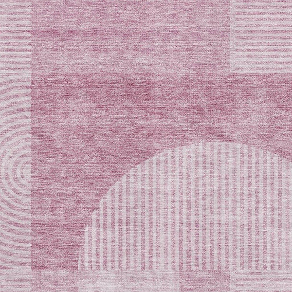 HomeRoots 9' X 12' Blush and Ivory Geometric Area Rug - Washable, UV-Protected, Durable for Homes & Pets 657244