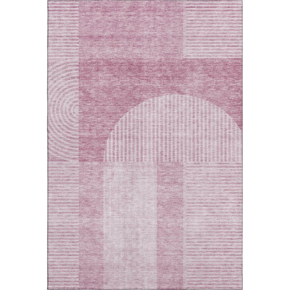 HomeRoots 10' X 14' Blush & Ivory Geometric Washable Area Rug - UV Protected, Durable & Stylish for Any Home 657245