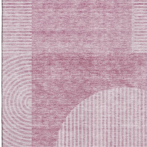 HomeRoots 10' X 14' Blush & Ivory Geometric Washable Area Rug - UV Protected, Durable & Stylish for Any Home 657245