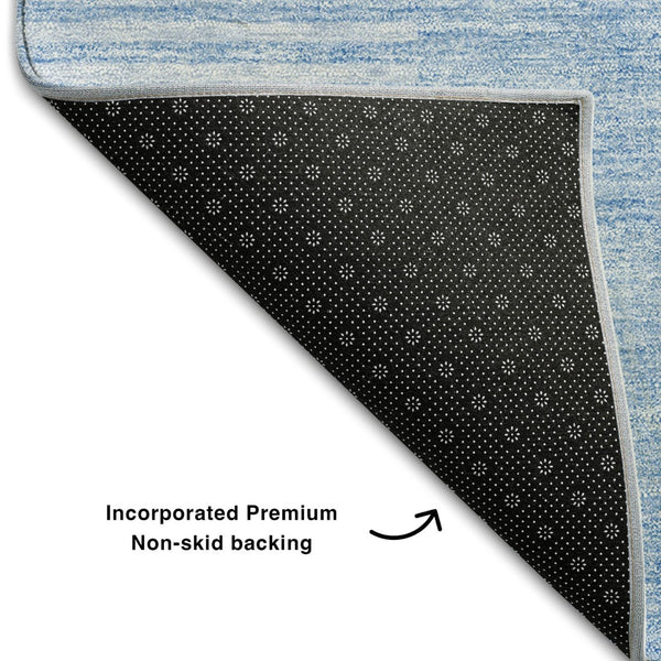 HomeRoots 8' X 10' Blue and Ivory Geometric Area Rug – Stylish, Washable, UV-Protected for High-Traffic Spaces 657249