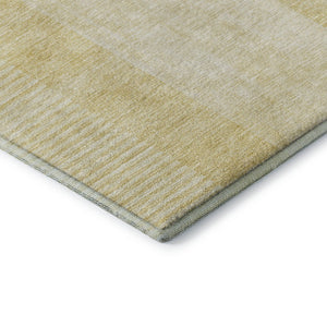 HomeRoots 8' X 10' Gold and Ivory Geometric Area Rug - Washable, UV Protected, Stain Resistant for Easy Care 657261